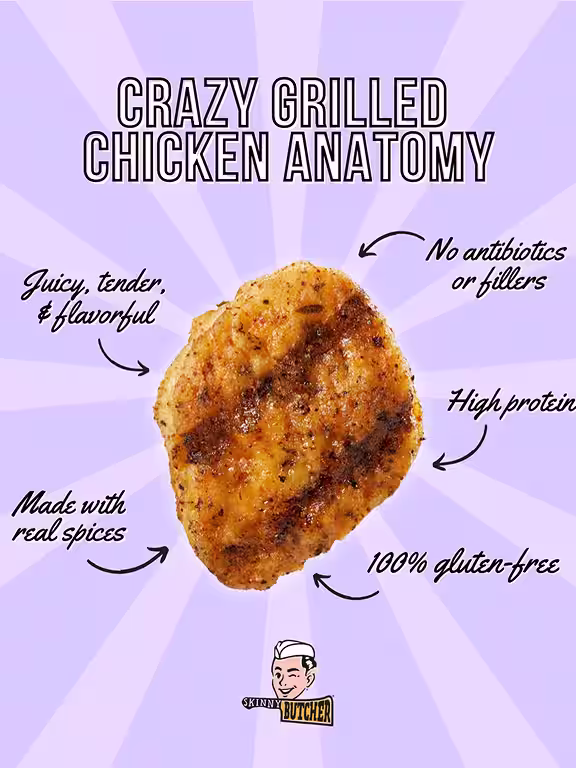 Let’s break it down, Butcher-style 🔍 Our NEW Crazy Grilled Chicken is: ✅ Juicy ✅ High-protein ✅ Antibiotic-free ✅ Skinny on calories, never on flavor. Now that’s what we call grilled greatness. 🔥