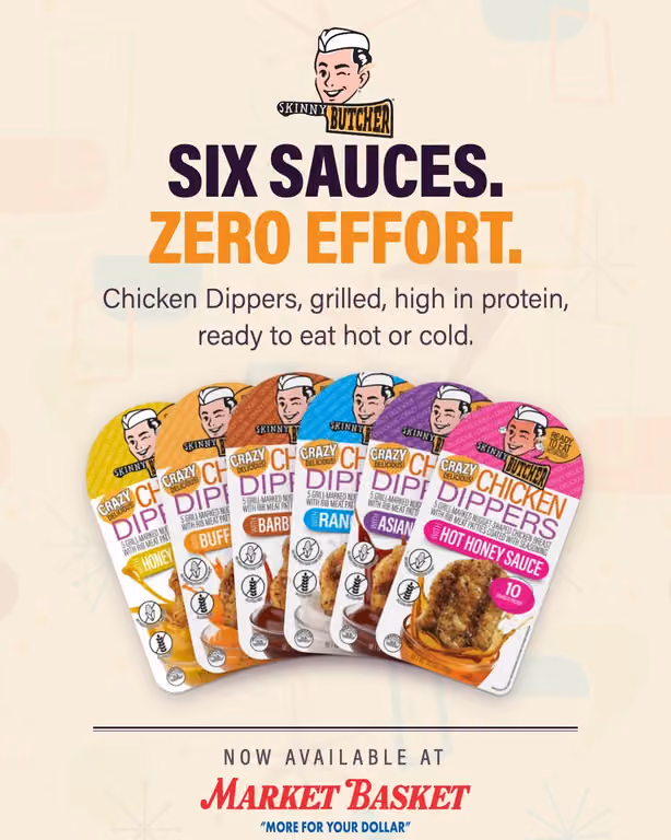 Six sauces. Zero effort. 🙌 Skinny Butcher Chicken Dippers.